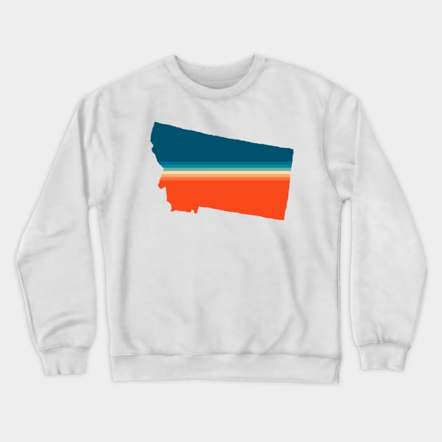 Montana State Retro Map Crewneck Sweatshirt by n23tees